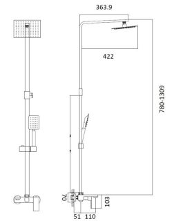Душевая стойка Haiba HB24803-2 сталь